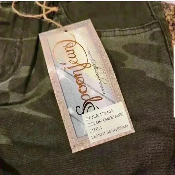 Spoon Jeans Camo Camoflauge Ankle Zip Five-Pocket Style Pants Jeans - Picture 9 of 10